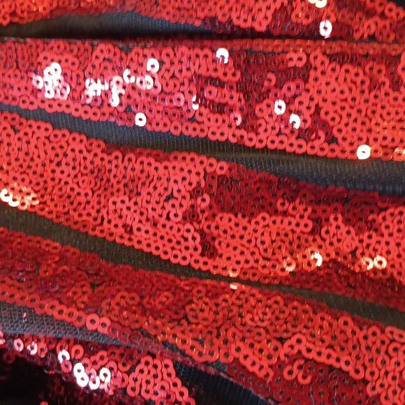 Red Dot Boutique Mesh Sequins Black and Red Sequin Dress. Cocktail. Whimsigoth. - Picture 13 of 14